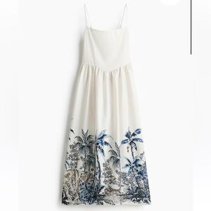 H&M cotton strappy dress - White Palm trees